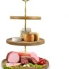 Nimma® Etagere - 3 Laags Serveertoren - Cake Stand - Taartstandaard - Fruitschaal - Bamboe Hout