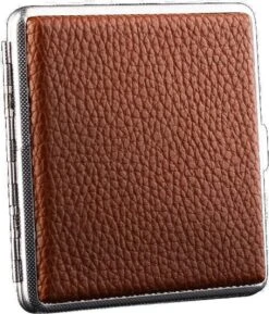 Merkloos Luxe Sigarettenhouder - Hoge Kwaliteit - Bruin - 20 Sigaretten - Sigaretten Doosje