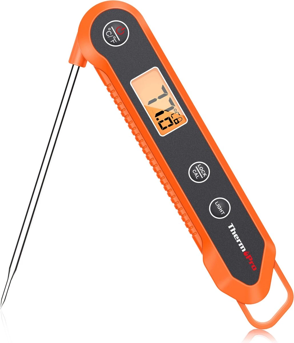 Thermo Pro Digitale Vleesthermometer TP-03H Voor Keuken En BBQ – Inklapbaar – Waterdicht - Kernthermometer – Suikerthermometer – Kookthermometer – Voedselthermometer 1 Thermo Pro Digitale Vleesthermometer TP-03H Voor Keuken En BBQ – Inklapbaar – Waterdicht - Kernthermometer – Suikerthermometer – Kookthermometer – Voedselthermometer