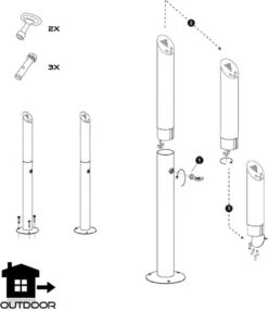 BRASQ RVS Asbak Staand Met 2 Liter Inhoud- Rookpaal - Peukenzuil - AT300 -Merkloos Verkoopwinkel 1038x1200 2