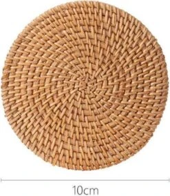 Bamboe Onderzetters - Set Van 2 Stuks - Onderzetters Voor Glazen - 10 CM Diameter – Duurzaam/Milieuvriendelijk - Licht Bruin -Merkloos Verkoopwinkel 1043x1200