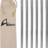 Alheco 6 Paar Koreaanse Chopsticks - Eetstokjes - Metaal / RVS - Zilver