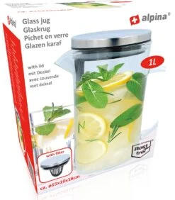 Alpina Karaf Met Deksel 1 Liter Glas/rvs Transparant/zilver -Merkloos Verkoopwinkel 1052x1200 7