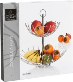 Dubbele Etagere Fruitschaal/fruitmand Rond Zilver Metaal 36 X 40 Cm - Fruitschalen/fruitmanden - Draadmand Van Metaal -Merkloos Verkoopwinkel 1057x1200 6
