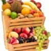 Fruitmand – 2 Laags – Hout – Aardappelbak - Aanrecht Organiser - Fruitkistje - Fruitschaal – Fruitmand -Schaal Decoratie - Voor Fruit / Groente / Snacks / Brood