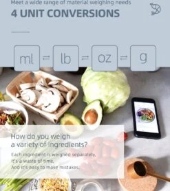 Digitale Precisie Keukenweegschaal - Weegvermogen Tot 10 KG - Incl. Batterijen - Grijs - RVS - Roestvrij Staal -Merkloos Verkoopwinkel 1068x1200 4