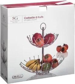 Dubbele Etagere Fruitschaal/fruitmand Rond Zilver Metaal 36 X 40 Cm - Fruitschalen/fruitmanden - Draadmand Van Metaal -Merkloos Verkoopwinkel 1069x1200 1