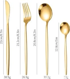 Merkloos Bestekset - 24 Delig Bestekset - 6 Personen - Rood/Goud - Tafellepels/Tafelmessen/Tafelvorken/Koffielepels - Roestvrij Staal -Merkloos Verkoopwinkel 1072x1200