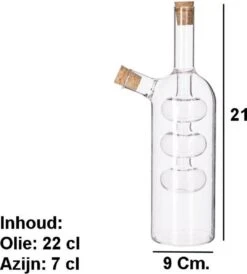 Merkloos Decopatent® 2in1 Olie En Azijnstel Glas - Bolvorm Met Kurken - Glazen Azijnfles & Oliefles In 1 - Oil And Vinegar - 9 X 9 X 21 Cm -Merkloos Verkoopwinkel 1082x1200 2
