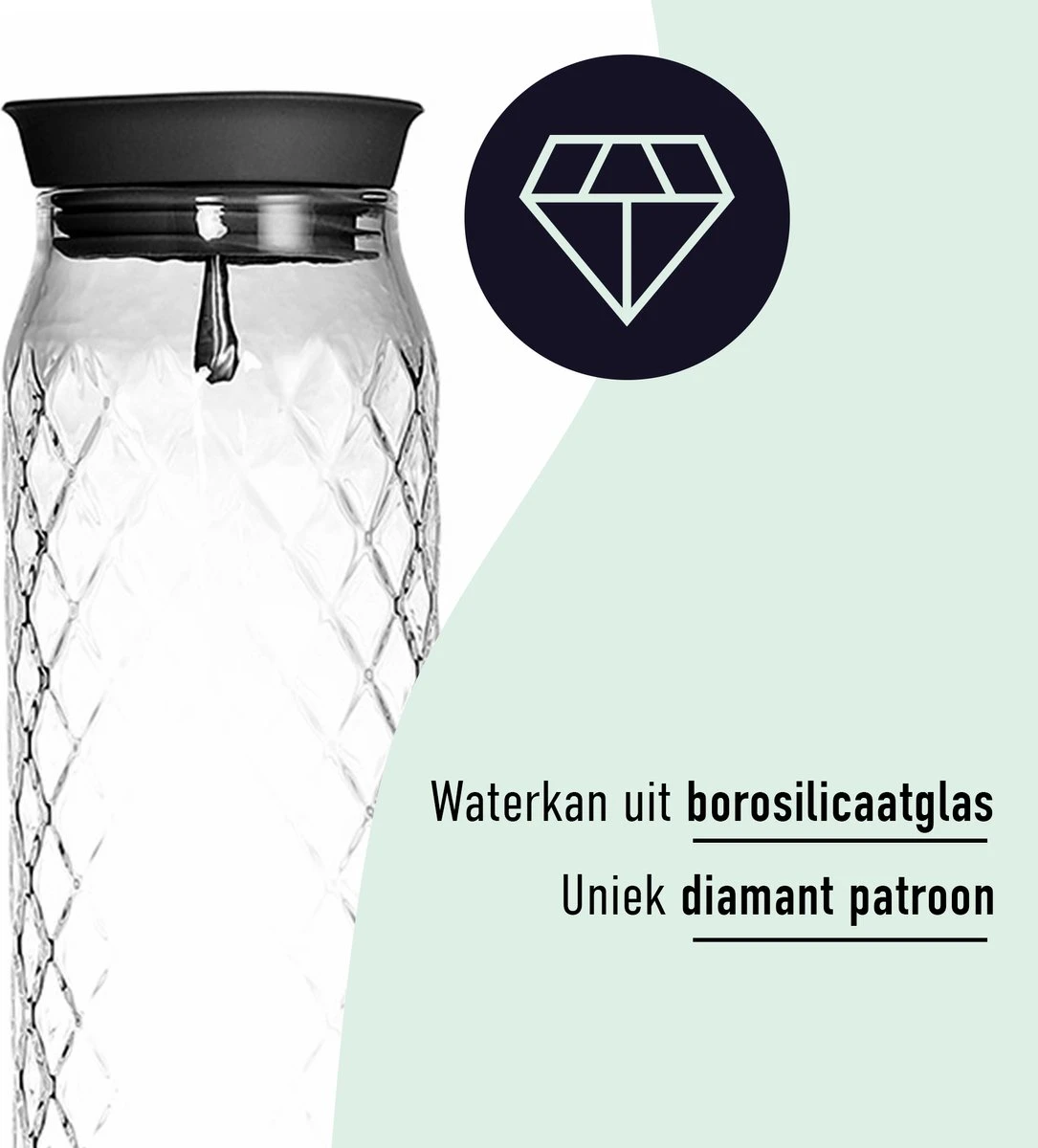 Waterkaraf 1.2L - Schenkkan Uit Glas - Waterkan Met Filter En Deksel 6 Waterkaraf 1.2L - Schenkkan Uit Glas - Waterkan Met Filter En Deksel - Afbeelding 6