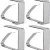 Merkloos 4x Tafelkleed Klemmen RVS 5 X 6 Cm - Tuinartikelen - Tafelkleed Vastzetten - Tafelkleedklemmen - Tafellakenklemmen - Tafelzeilklemmen - Klemmetjes 4x Stuks