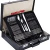 Swiss Pro+ Bestekset In Koffer-72 Delig-12 Persoons-Zwitsers Kwaliteit-Complete Set-100% Roestvrijstaal-Modern Gold