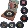 Retro Rockabilly LP Vinyl Onderzetters - 6 Stuks - ODaani