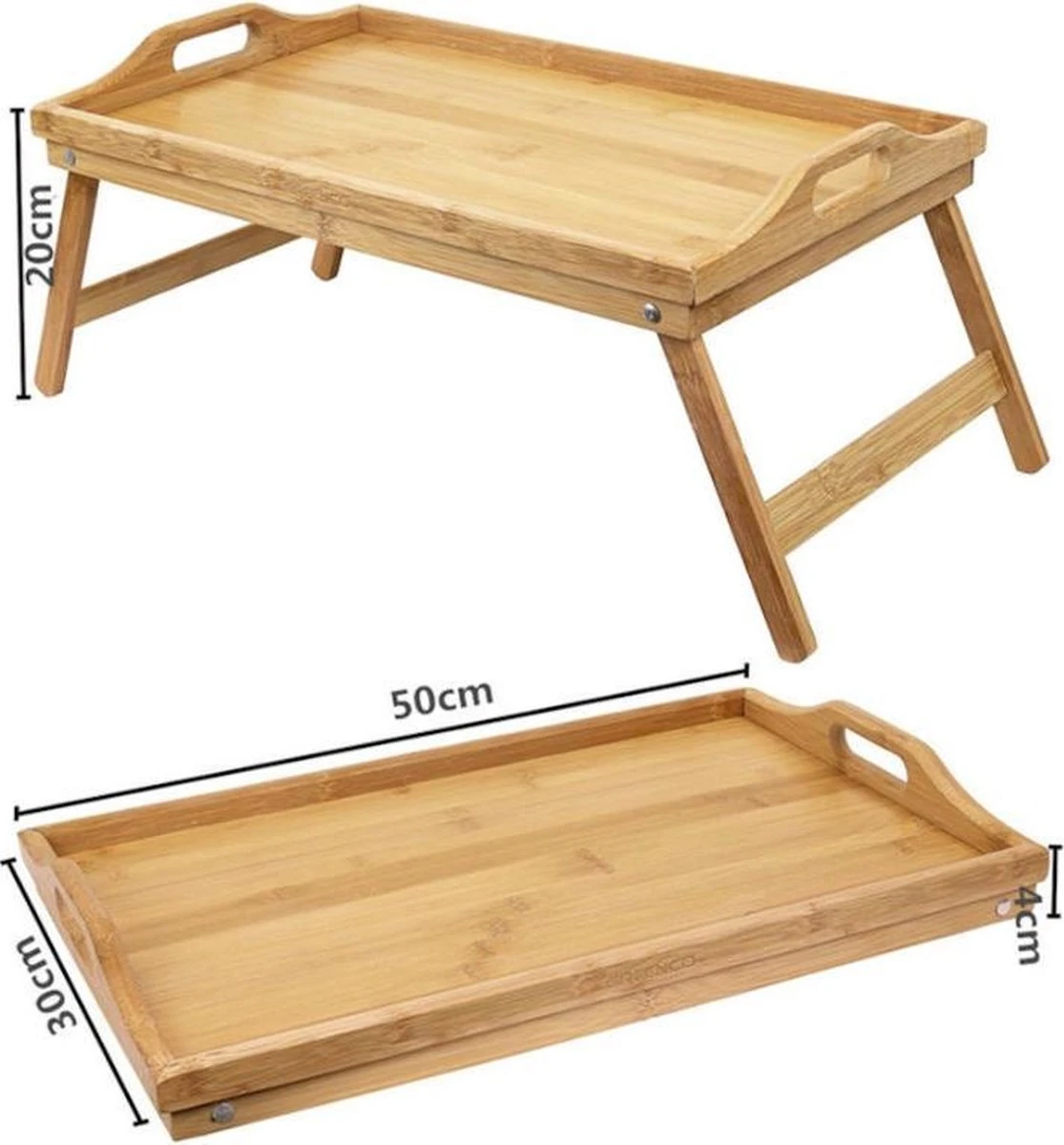 Merkloos Decopatent® Bamboe Inklapbare Bedtafel Voor Op Bed Met Dienblad - Houten Bedtafelje - Laptoptafel - Ontbijt Bed - Bank Dienblad 2 Merkloos Decopatent® Bamboe Inklapbare Bedtafel Voor Op Bed Met Dienblad - Houten Bedtafelje - Laptoptafel - Ontbijt Bed - Bank Dienblad - Afbeelding 2