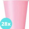 Bekers Karton Roze - 28 Stuks - Kartonnen Bekers 250ml - Wegwerp Bekers - Bekers Karton Verjaardag Kinderen - Kinder Feestje Kind - Limonadebekers - Koffie / Siroop - Bekers Papier - 28 Stuks Van 250 Ml Lichtroze