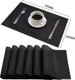 Merkloos De Millennials Duurzame Placemats 4 Stuks - Zwart - Decoratie - Hittebestendig - Makkelijk Schoon - Fijngeweven PVC - Herbruikbare - Keukenaccessoires - Cadeau -Merkloos Verkoopwinkel 1128x1200 3