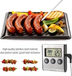 2-in-1 Magnetische Digitale Kern Thermometer Met Keuken Timer Alarm -0-250 Graden Celcius - Magnetische Vloeistof/Vlees Temperatuurmeter Met Meetsonde Draad & Kook Timer -Merkloos Verkoopwinkel 1138x1200 11