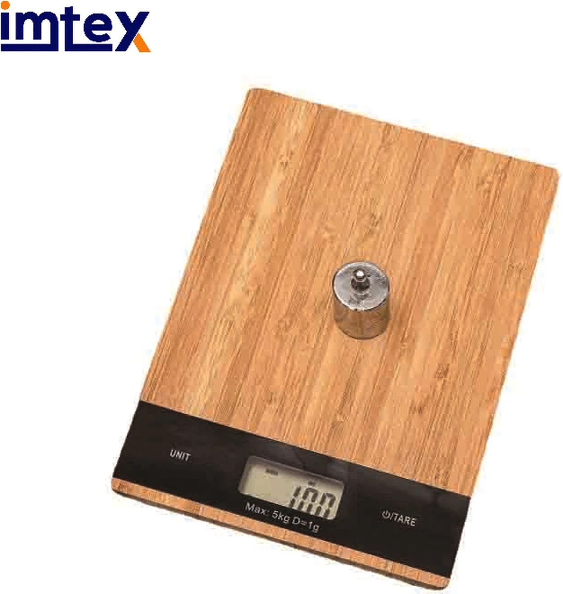 IMTEX Keukenweegschaal Bamboe - Digitale Precisie Weegschaal Tot 5000 Gram - Bruin 3 IMTEX Keukenweegschaal Bamboe - Digitale Precisie Weegschaal Tot 5000 Gram - Bruin - Afbeelding 3