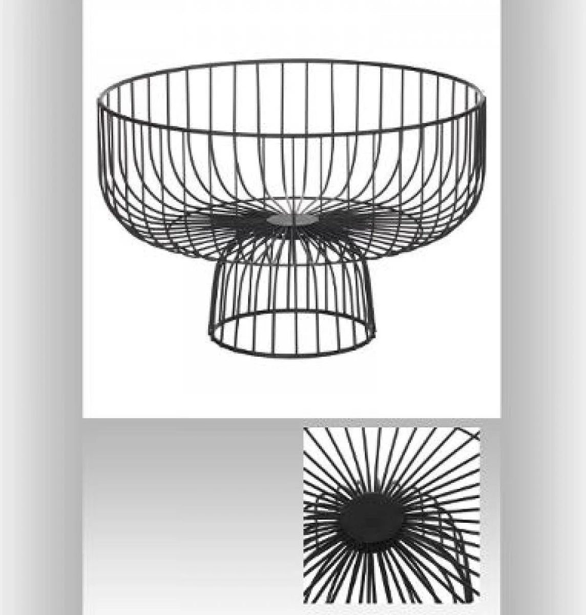 Fruitschaal/fruitmand Rond Op Voet Zwart Metaal 28 Cm - Fruitschalen/fruitmanden - Draadmand Van Metaal 4 Fruitschaal/fruitmand Rond Op Voet Zwart Metaal 28 Cm - Fruitschalen/fruitmanden - Draadmand Van Metaal - Afbeelding 4