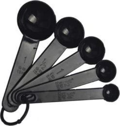 Merkloos Maatlepel Set - 5-Delig - Keuken - 5-Delig Maatlepel Set – Zwart