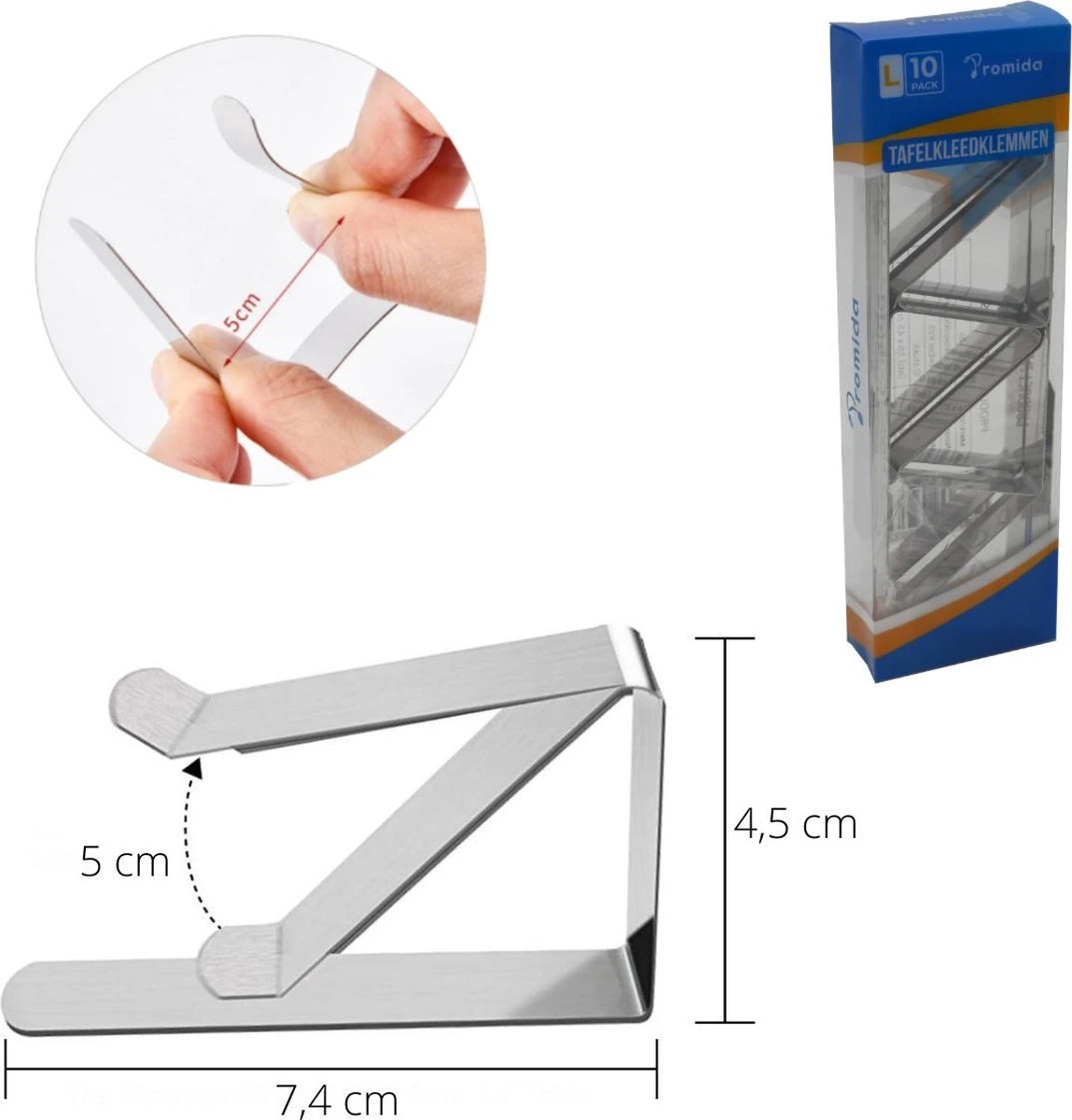 Promida 10 Tafelkleedklemmen – Stevige Tafelklemmen Voor Tafellaken - Tafelkleed Gewichtjes – RVS 8 Promida 10 Tafelkleedklemmen – Stevige Tafelklemmen Voor Tafellaken - Tafelkleed Gewichtjes – RVS - Afbeelding 8