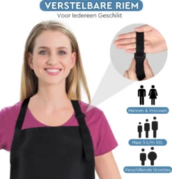 3-Pack Keukenschort - Zwart - Kookschort - Bbq - Restaurant - Met 2 Zakken En Verstelbaar Koord - Voor Mannen En Vrouwen - Schort - Waterbestendig - Multifunctioneel -Merkloos Verkoopwinkel 1149x1200 2