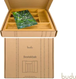 Budu Uitschuifbare Bamboe Bestekbak #33,5 (33,5 Cm Diep) - Bestekcassette Hout - Besteklade - 33,5 X 28 - 45 Cm - 5/7 Vakken -Merkloos Verkoopwinkel 1155x1200
