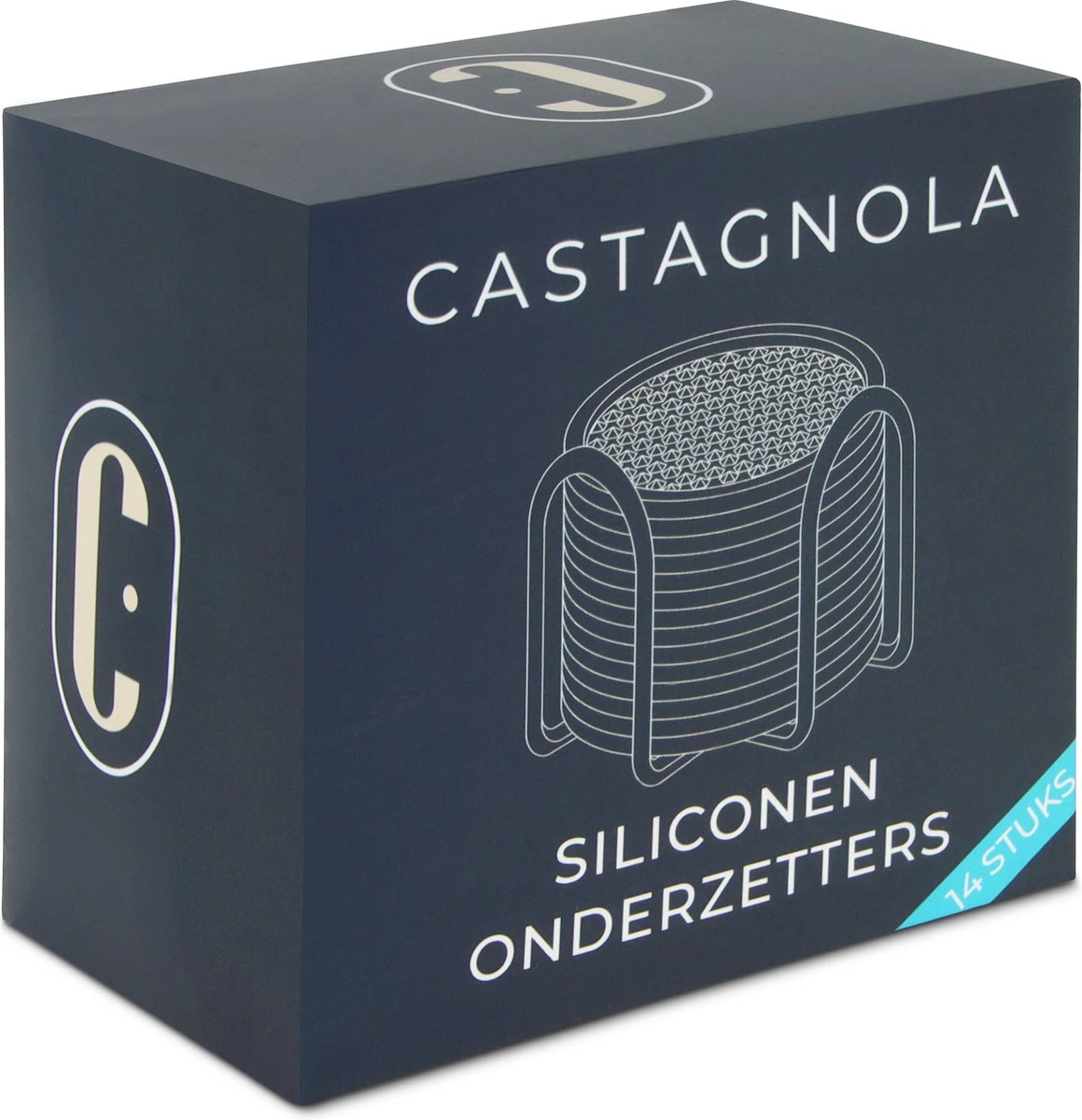 Castagnola Siliconen Onderzetters Met Houder – Onderzetters Voor Glazen – Onderzetters Design – Onderzettersset – Drink Onderzetters – Hoogwaardige Siliconen – Set Van 14 – Blauw 2 Castagnola Siliconen Onderzetters Met Houder – Onderzetters Voor Glazen – Onderzetters Design – Onderzettersset – Drink Onderzetters – Hoogwaardige Siliconen – Set Van 14 – Blauw - Afbeelding 2