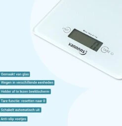 Vannons - Keukenweegschaal - Keukenweegschaal Digitaal - Precisie Weegschaal Tot 5 Kilo - Glas - Wit -Merkloos Verkoopwinkel 1160x1200 1