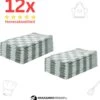 Theedoeken - Horeca Kwaliteit - Katoenenen Theedoeken Set - 12 X - Groen Wit - Ophang Lus