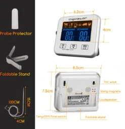 Aigostar 2-in-1 Magnetische Digitale Kern Thermometer Met Keuken Timer Alarm -0-250 Graden Celcius - Magnetische Vloeistof/Vlees Temperatuurmeter Met Meetsonde Draad & Kook Timer -Merkloos Verkoopwinkel 1163x1200 3