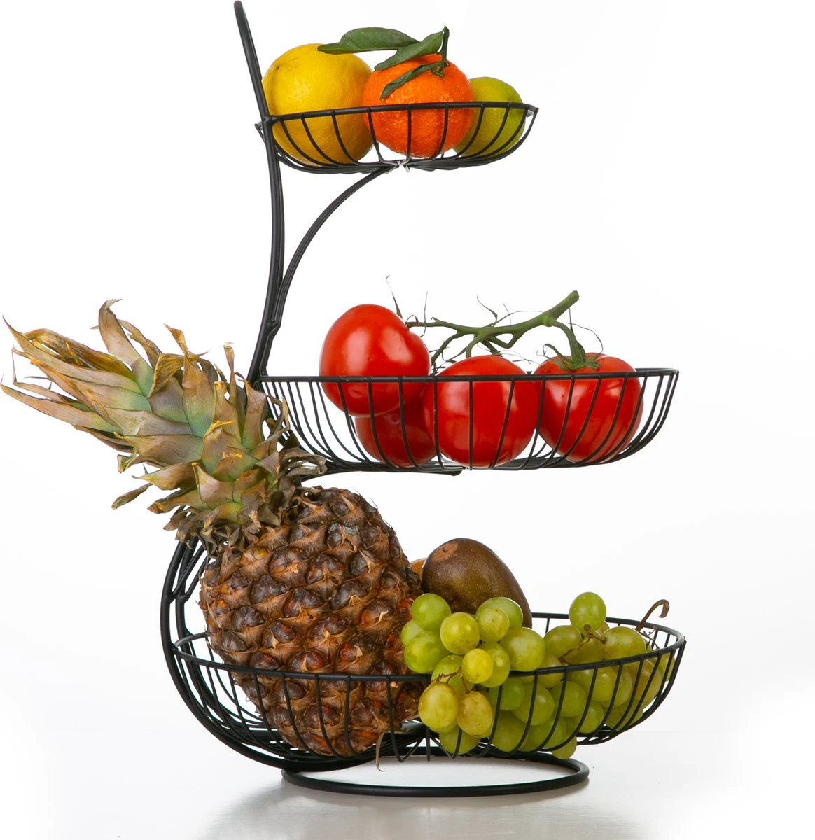 YNONA Fruitschaal - 3 Laags - Zwart - Fruitmand - Fruitmand Metaal - Etagère - Decoratie Schaal 1 YNONA Fruitschaal - 3 Laags - Zwart - Fruitmand - Fruitmand Metaal - Etagère - Decoratie Schaal