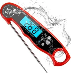 Merkloos Brauch TP900 Digitale Thermometer Voor Keuken, Koken, Voedsel Melk, Vlees, BBQ, Water, Thee Voor Binnen En Buiten, Waterdicht, RVS, Ultrasnel Rood