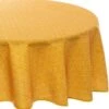 ATMOSPHERA Tafelkleed Van Polyester Rond Diameter 180 Cm - Etnisch Print Oker Geel - Eettafel Tafellakens
