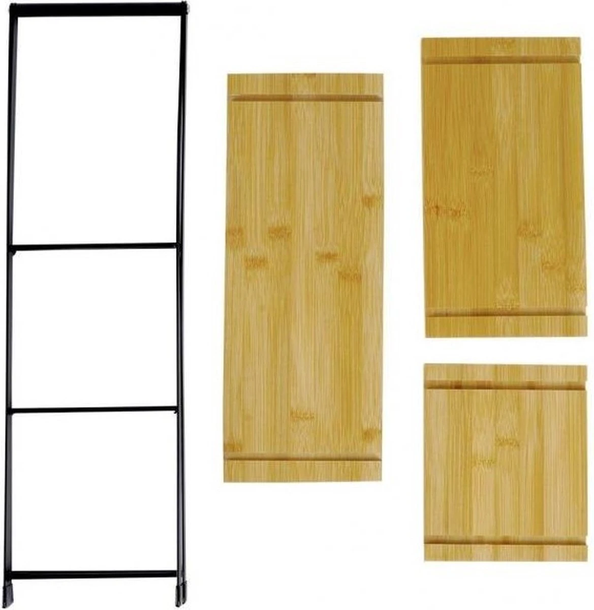 Merkloos Etagere Bamboe - Metaal - 3-laags-hoogte 53 Cm 2 Merkloos Etagere Bamboe - Metaal - 3-laags-hoogte 53 Cm - Afbeelding 2