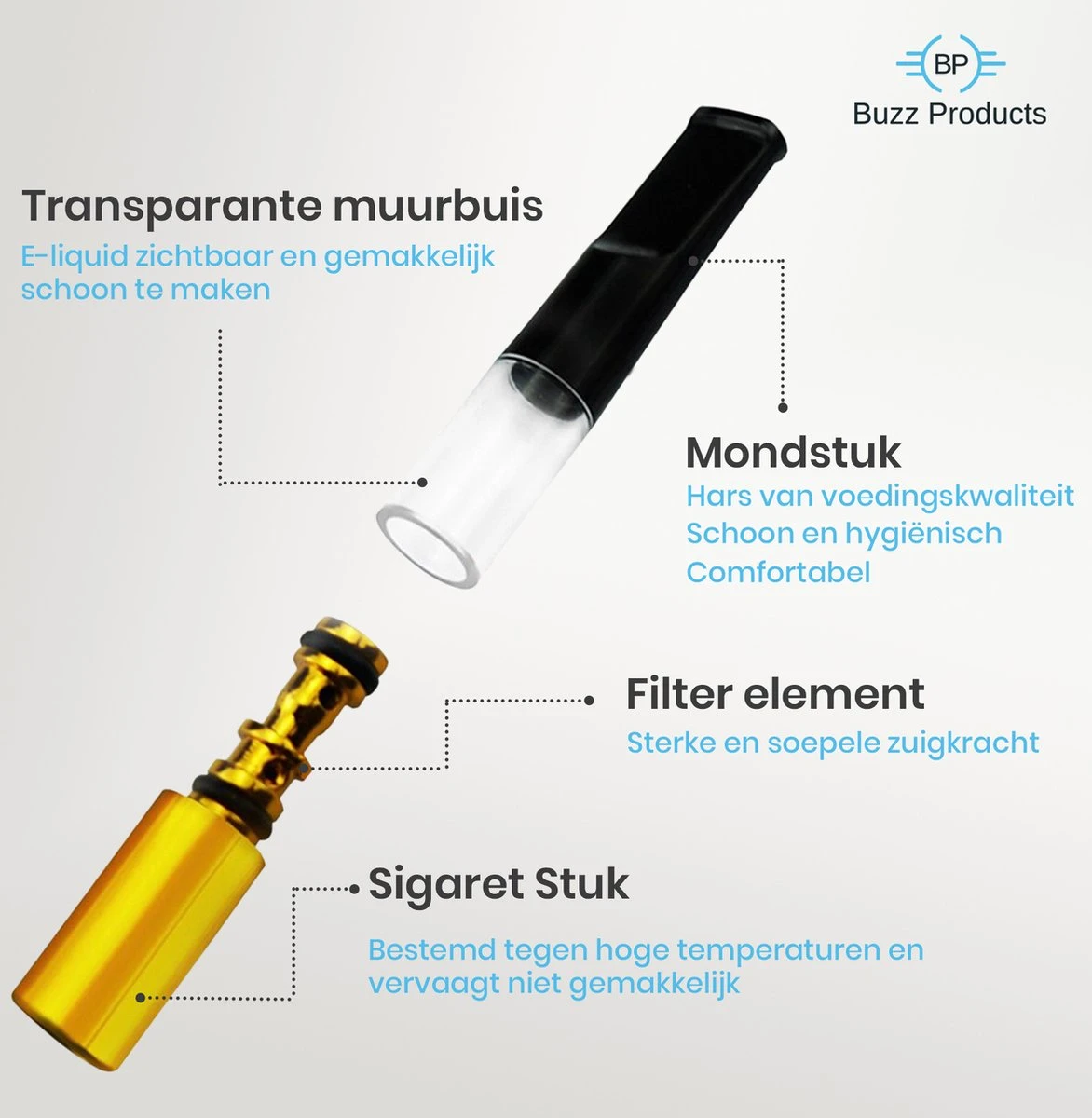 Buzz Products - Sigarettenhouder - Sigarettenpijpje - Sigaretten Pijp 2 Buzz Products - Sigarettenhouder - Sigarettenpijpje - Sigaretten Pijp - Afbeelding 2