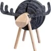 O.N. Der Zetter - Onderzetters Voor Glazen - Houten Rendier XL Met 12 Vilten Onderzetters - Groot - Rond - Donkergrijs - Bruin - Decoratie - Hittebestendig - Housewarming - Afscheid - Kado - Verjaardag - Man - Vrouw - Pasen Cadeau Feest Uniek 25 Euro