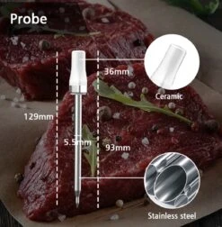 BBQ PRO - Vleesthermometer Draadloos - 2-in-1 Oventhermometer - BBQ Thermometer - App & Bluetooth - Thermometer Koken - Meater - RVS & Fast Charger - 30 Meter - Valentijn - Vaderdag - Moederdag - Grillmeister -Merkloos Verkoopwinkel 1177x1200 4