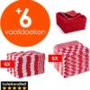 Zavelo 6x Theedoeken En 6x Keukendoeken Set + 6x VAATDOEKJES - 6x Theedoeken - 6x Keukendoeken - Rood