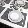 Merkloos De Millennials Duurzame Placemats 6+6 (gratis Coaster) - Zwart- Decoratie - Hittebestendig - Makkelijk Schoon - Fijngeweven PVC - Herbruikbare - Keukenaccessoires - Cadeau