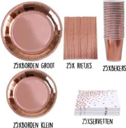 Rose Goud Verjaardag Wegwerp Servies Set - Borden En Bekers Feestartikelen -25 Gasten - Feestservies 10 Rose Goud Verjaardag Wegwerp Servies Set - Borden En Bekers Feestartikelen -25 Gasten - Feestservies -Merkloos Verkoopwinkel 1181x1200 6