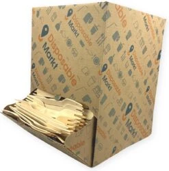 750 Stuks Houten Vork In Dispenser Box - Houten Bestek - Vorken - Bio Vorken - Hout In Dispenserdoos - Dispenser Doos Bestek - Karton Dispenser - Papier Dispenser Box Met Bestek - Cutlery - Biologisch Afbreekbaar - Milieuvriendelijk - FSC - Wegwerp -Merkloos Verkoopwinkel 1185x1200
