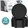 Siliconen Onderzetters Met Houder - 10 Stuks - Onderleggers Voor Glazen - Glasonderzetters Voor Op Tafel - Coasters - Zwart - Rond