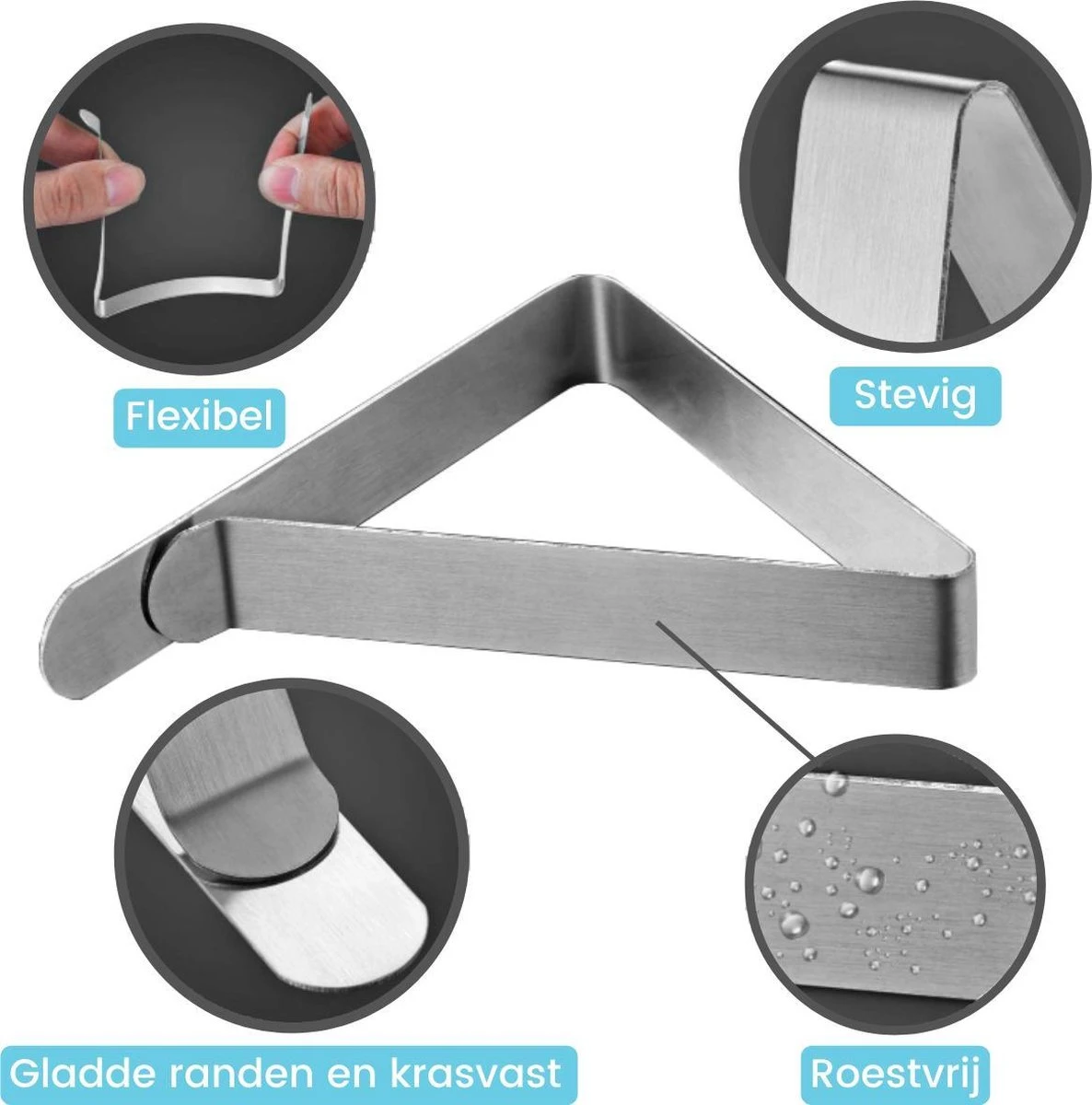 Promida 10 Tafelkleedklemmen – Stevige Tafelklemmen Voor Tafellaken - Tafelkleed Gewichtjes – RVS 3 Promida 10 Tafelkleedklemmen – Stevige Tafelklemmen Voor Tafellaken - Tafelkleed Gewichtjes – RVS - Afbeelding 3