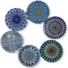 Onderzetters - Set Van 6 - Rond - Onderzetters Voor Glazen - Bohemian - Oosterse - Mandala Design - Coasters - Moederdag Cadeau