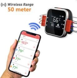 AidMax Vleesthermometer Met Optie Tot 6 Sondes – Bluetooth Met App – Digitale Kernthermomter – Thermometer Geschikt Voor BBQ, Oven & Grill – Incl. Batterijen - Geleverd Met 2 Sondes -Merkloos Verkoopwinkel 1189x1200 10