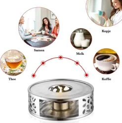 Luxe RVS Theepot Warmhouder - Rechaud Met Waxinelicht - Theewarmer Theelichtje - Thee Warmhoudplaat - Theepot Verwarmer Met Theelicht - Theelichthouder Voor Theepot Warmer - Tea Maker - Theekoker -Merkloos Verkoopwinkel 1189x1200 16
