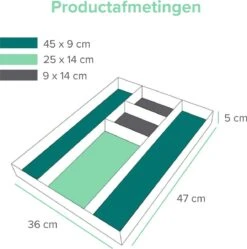 Coninx Bestekbak Bamboe 36CM Breed - Besteklade - Opbergbak - Duurzaam - Voor Laden Vanaf 47cm Diep -Merkloos Verkoopwinkel 1189x1200