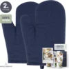 Ovenwanten Van Sophie Nordinn® - Ovenhandschoenen Nora (Donkerblauw) - Ovenwanten 2 Stuks - Ovenwant Katoen