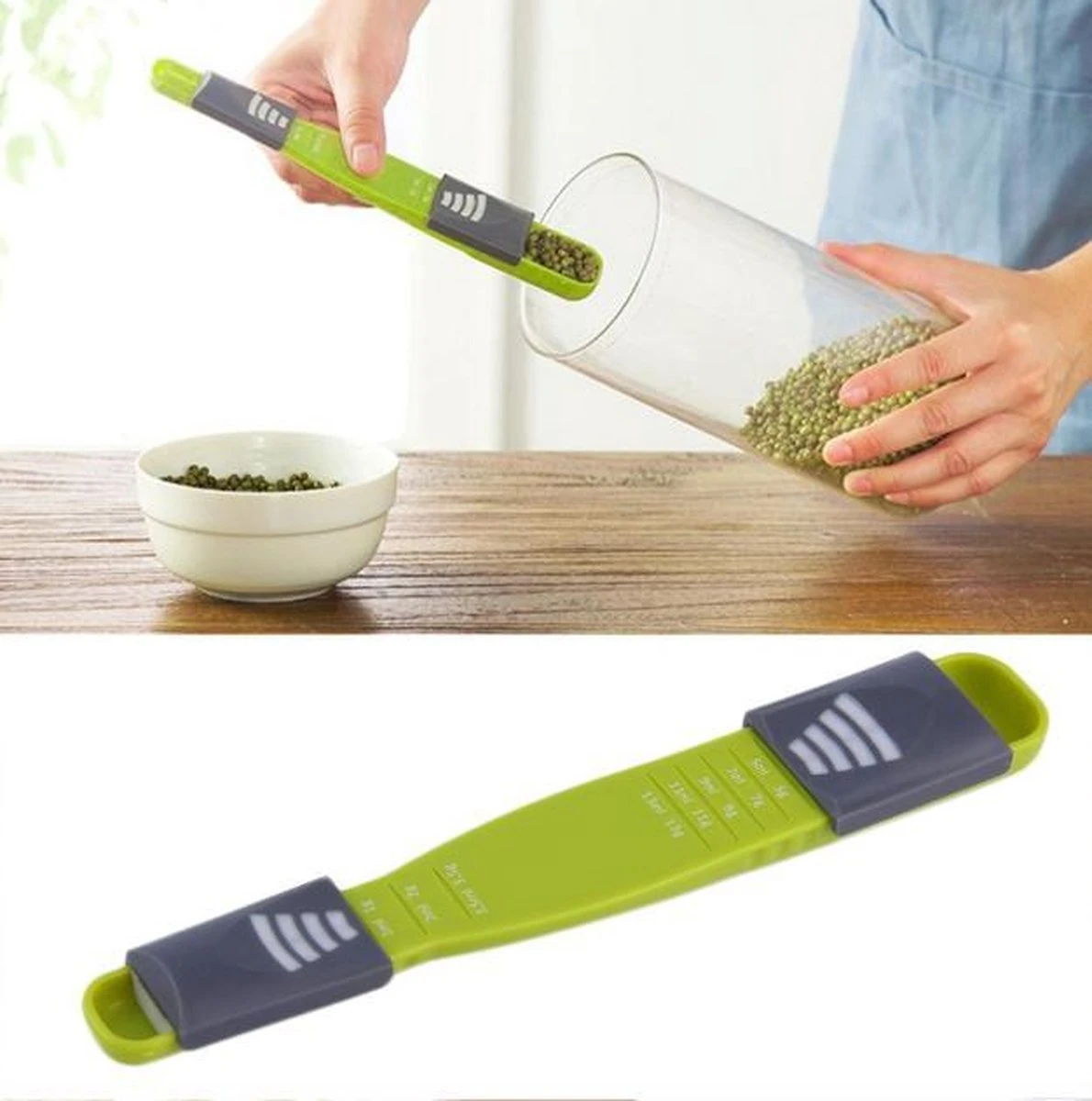 Merkloos Verstelbare Maatlepel - Voor Gram En Milliliter - Lepelweegschaal - Maatschep - Precisie Keuken Weegschaal - Meetschaal - Maatlepeltje - Weeglepel - Universeel 1 Merkloos Verstelbare Maatlepel - Voor Gram En Milliliter - Lepelweegschaal - Maatschep - Precisie Keuken Weegschaal - Meetschaal - Maatlepeltje - Weeglepel - Universeel